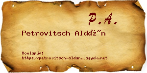 Petrovitsch Aldán névjegykártya